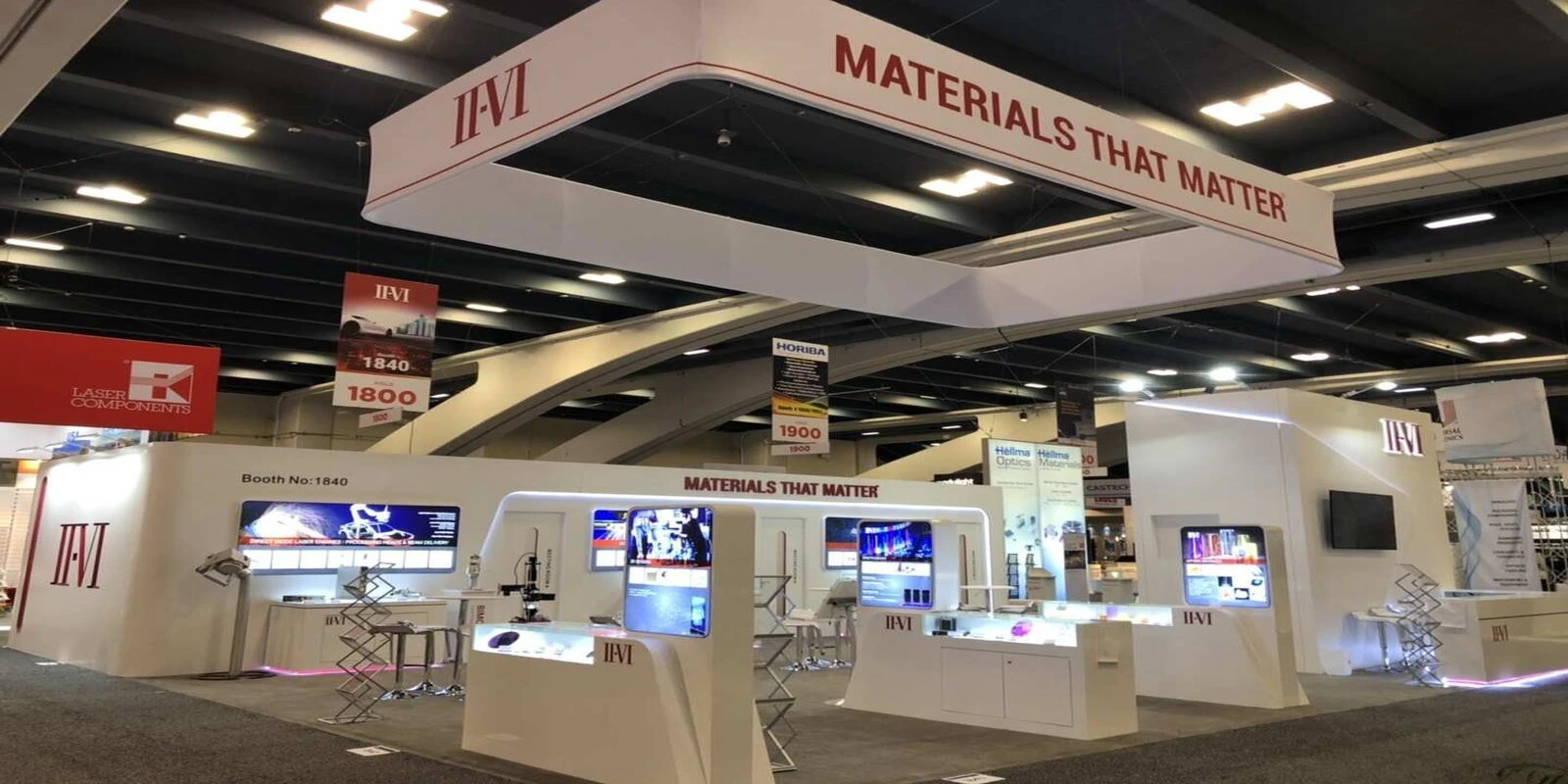 Exhibition stand contractors installing a booth in Las Vegas